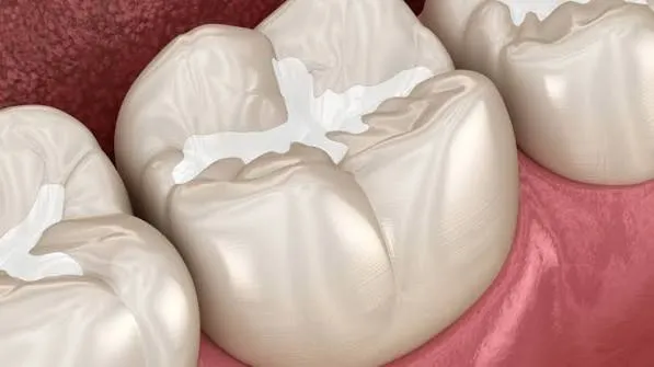 Pit and fissure sealant being applied to a child's molar at Revive Dental